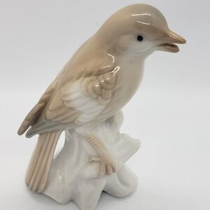 𝅺Otagiri Vintage Beige White Bird on Branch Porcelain Figurine